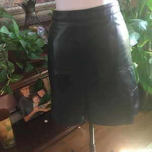 Genuine, soft, buttery black leather skirt.